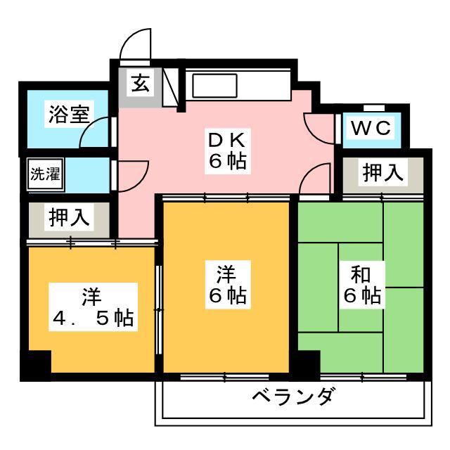 サンフィールドハイツ(3LDK/2階)の間取り写真