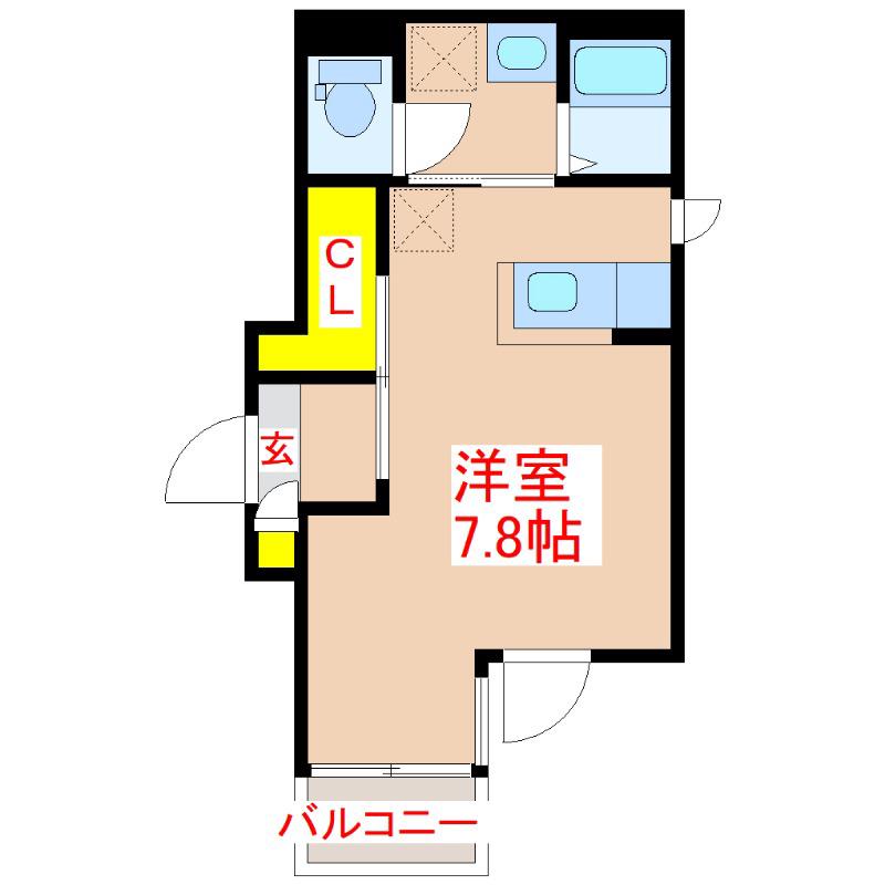 FORSIA9(ワンルーム/3階)の間取り写真