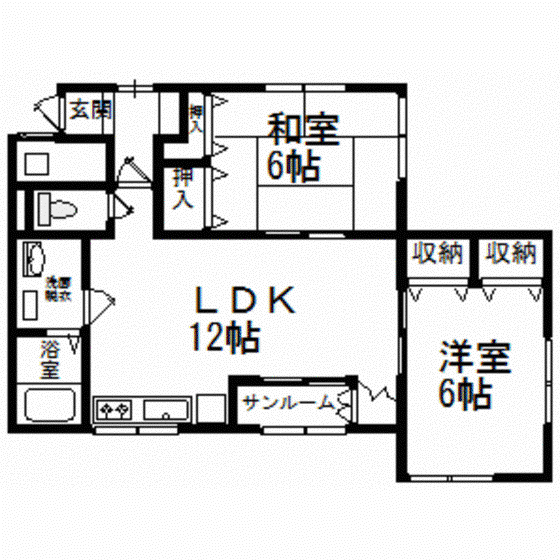 メゾンドピュア(2LDK/1階)の間取り写真