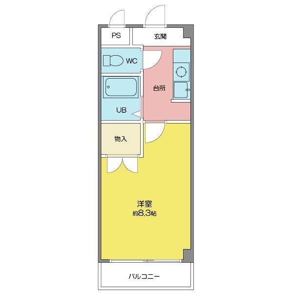 アゼリアヒルズ(1K/2階)の間取り写真