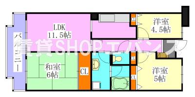 レインボーヒルズ21(3LDK/2階)の間取り写真