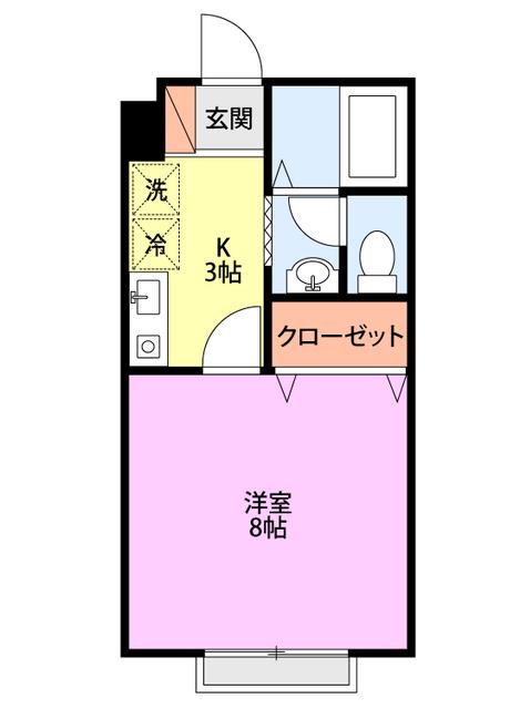 アーク神道寺(1K/1階)の間取り写真