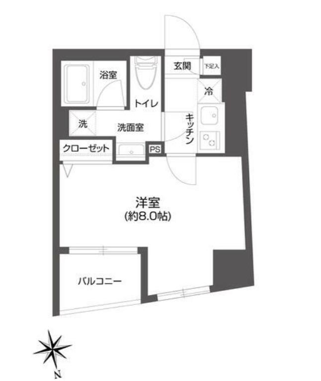 GRAN PASEO 市谷甲良町(1K/5階)の間取り写真
