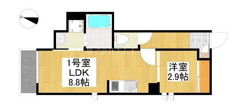 GRANDTIC LUKE瓢箪山(1LDK/2階)の間取り写真