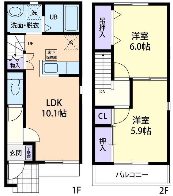 LA・PAUME(2LDK/1階)の間取り写真