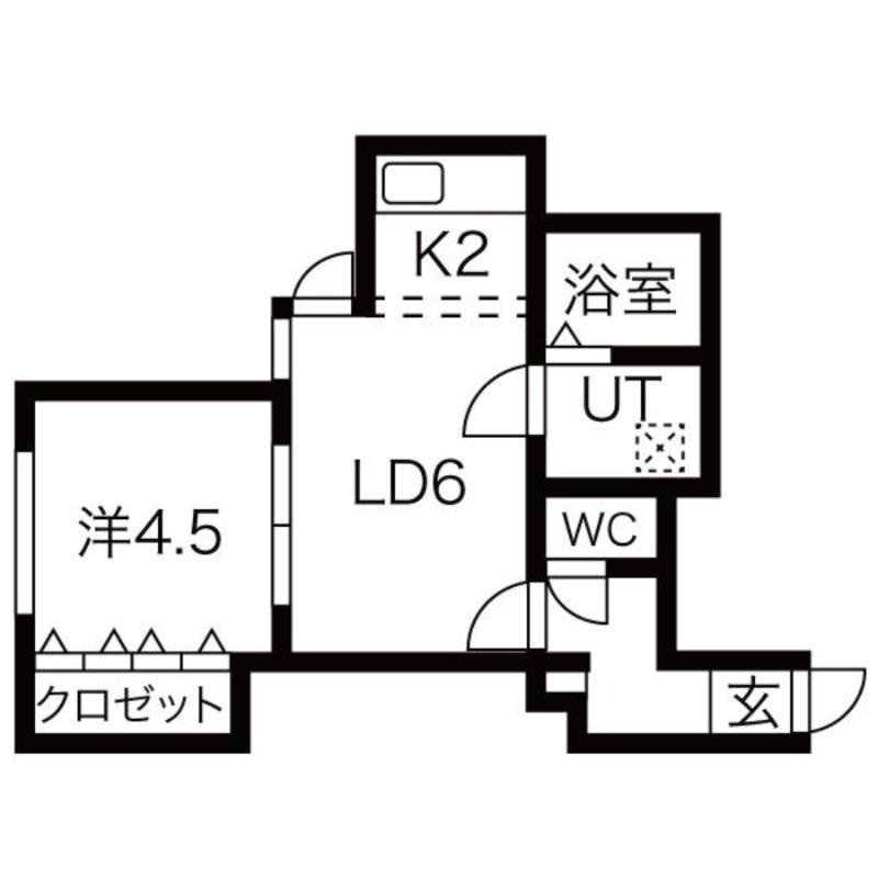 ライフステージ菊水(1LDK/2階)の間取り写真
