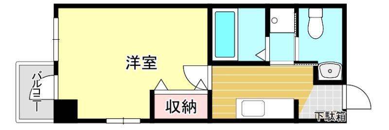 エストレーア呉服町(1K/1階)の間取り写真