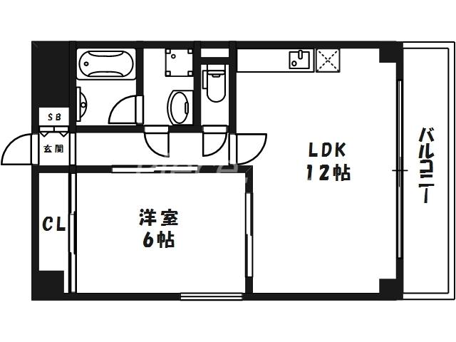 佐々木マンション(1LDK/2階)の間取り写真