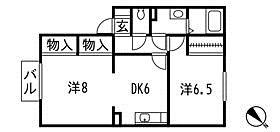 リヴァー下到津(2DK/1階)の間取り写真