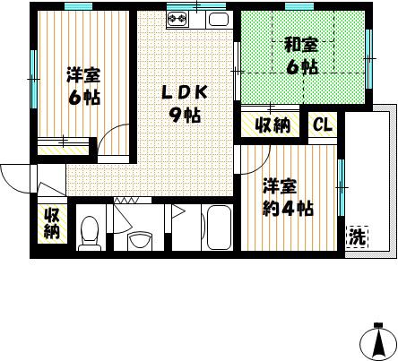 第三須賀ビル(3DK/5階)の間取り写真