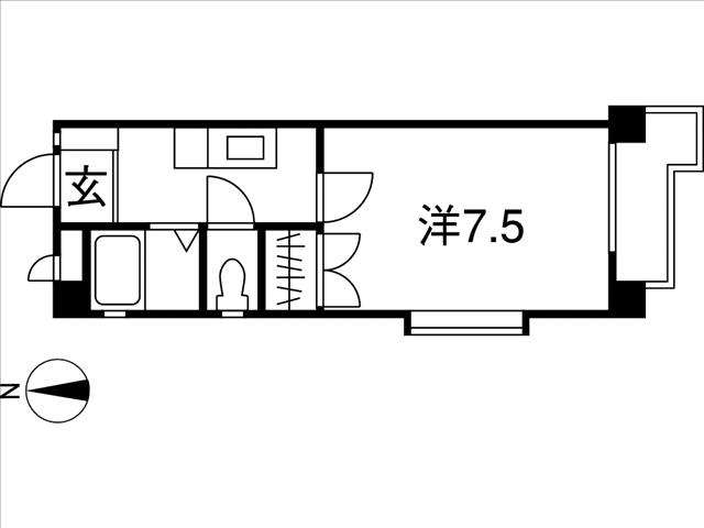 べラ藤見ヶ丘マンション(1K/5階)の間取り写真