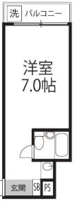 GSハイム佐藤ビル(ワンルーム/6階)の間取り写真