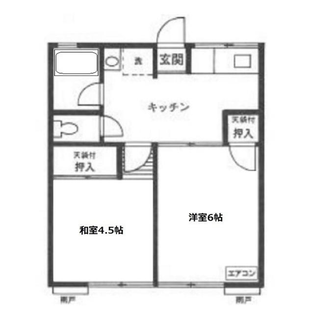 シティハイム中浜(2K/2階)の間取り写真