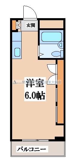 メゾン若江(ワンルーム/4階)の間取り写真