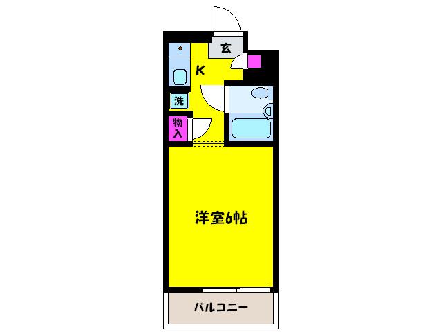 パルメゾンりんくう1号館(ワンルーム/1階)の間取り写真