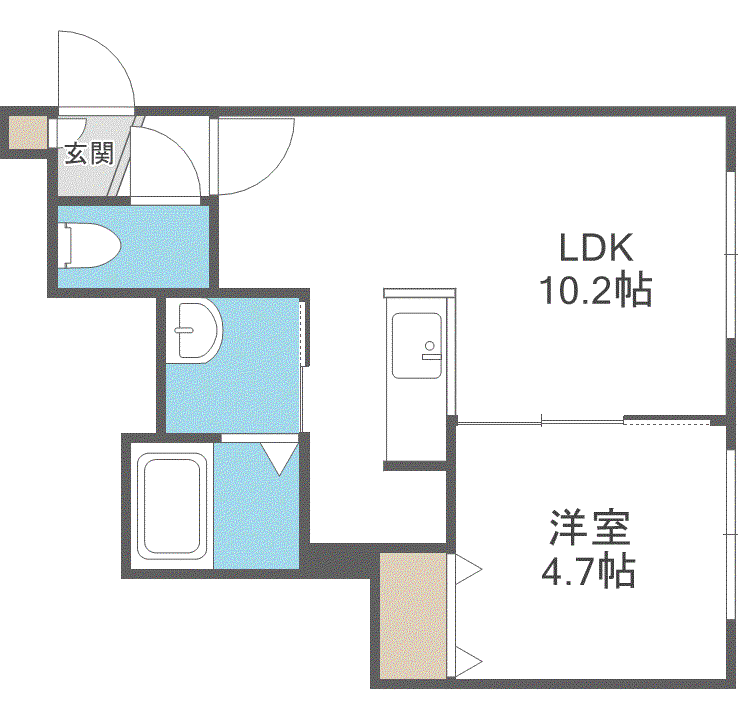 LA DOUCE VIE恵み野駅前(1LDK/4階)の間取り写真