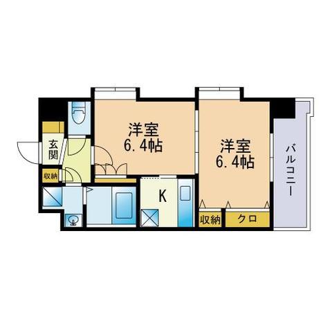 HF博多東レジデンスII(2K/3階)の間取り写真
