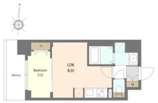 S-RESIDENCE難波西ALTER(1LDK/9階)の間取り写真