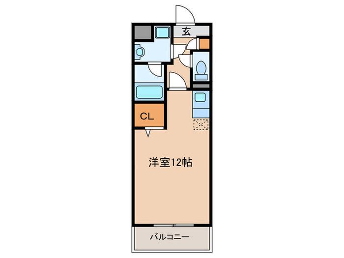 サン・フローリッシュ(ワンルーム/1階)の間取り写真