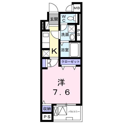 K・SガーデンIII(1K/3階)の間取り写真