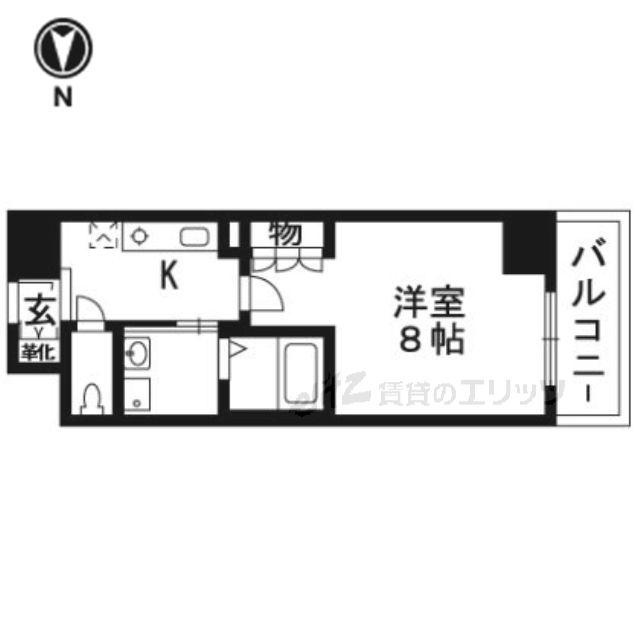 シャンピアコート茨木(1K/7階)の間取り写真