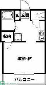 クレセントハウス(1K/1階)の間取り写真