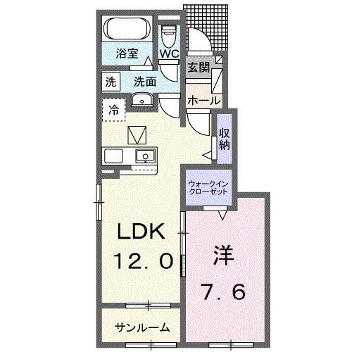 ＪＲ宇都宮線 白岡駅 徒歩23分 2階建 新築(1LDK/1階)の間取り写真