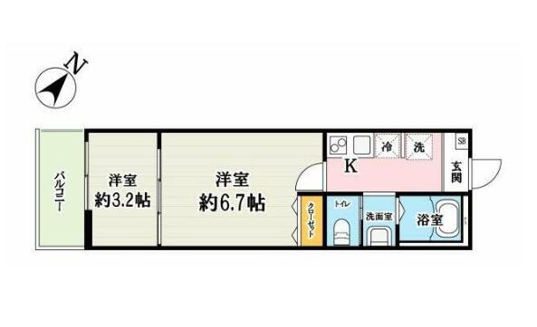 SOLEIL MAISON(2K/1階)の間取り写真