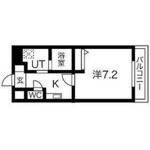 リベルテ北山(1K/1階)の間取り写真