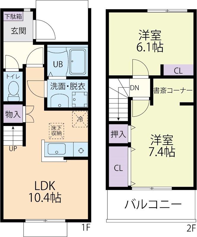 SOLEIL(2LDK/1階)の間取り写真
