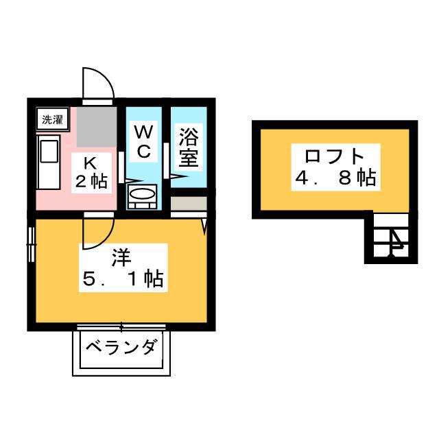 アルティス中山(1K/2階)の間取り写真