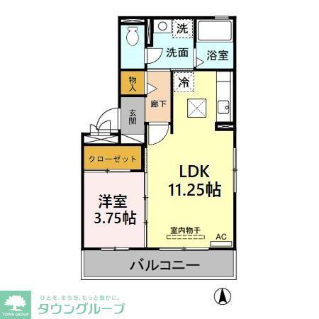 セジュール大秋(1LDK/3階)の間取り写真