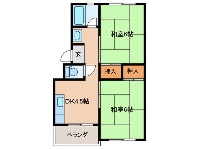 サンハイツ大谷(2DK/3階)の間取り写真