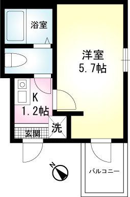 PARTIRE(1K/3階)の間取り写真
