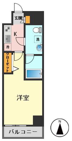 ラフィスタ新小岩(1K/1階)の間取り写真
