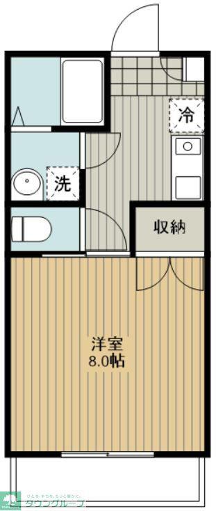 MIKIハイツII(1K/2階)の間取り写真