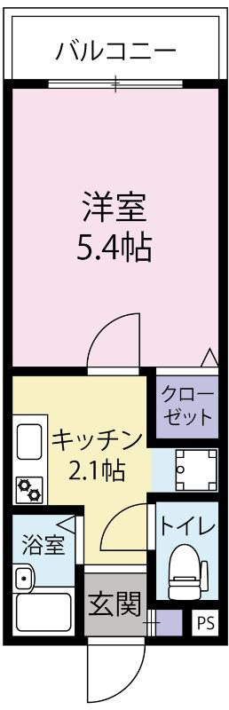 SUN SMILE蛍茶屋(1K/1階)の間取り写真