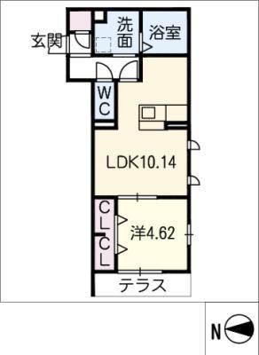 インフィニティ(1LDK/1階)の間取り写真