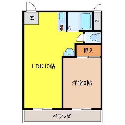 エステート・ミトA棟(1LDK/2階)の間取り写真