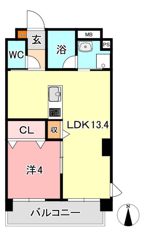 ピアグロリア東古松(1LDK/5階)の間取り写真