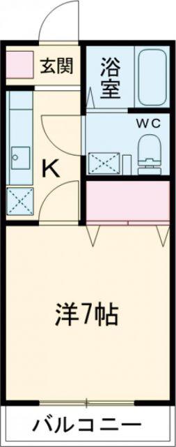 メゾンラヴィサント(1K/2階)の間取り写真