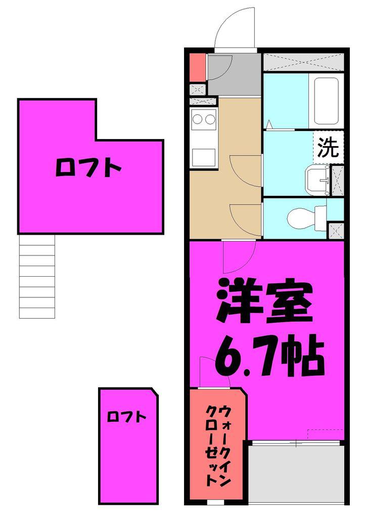 エレガンスII(1K/1階)の間取り写真