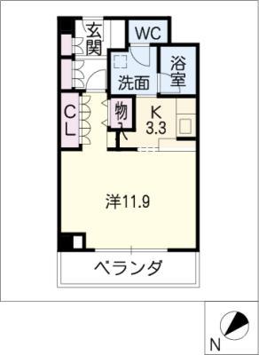 メイビル向陽町 本館(1K/2階)の間取り写真