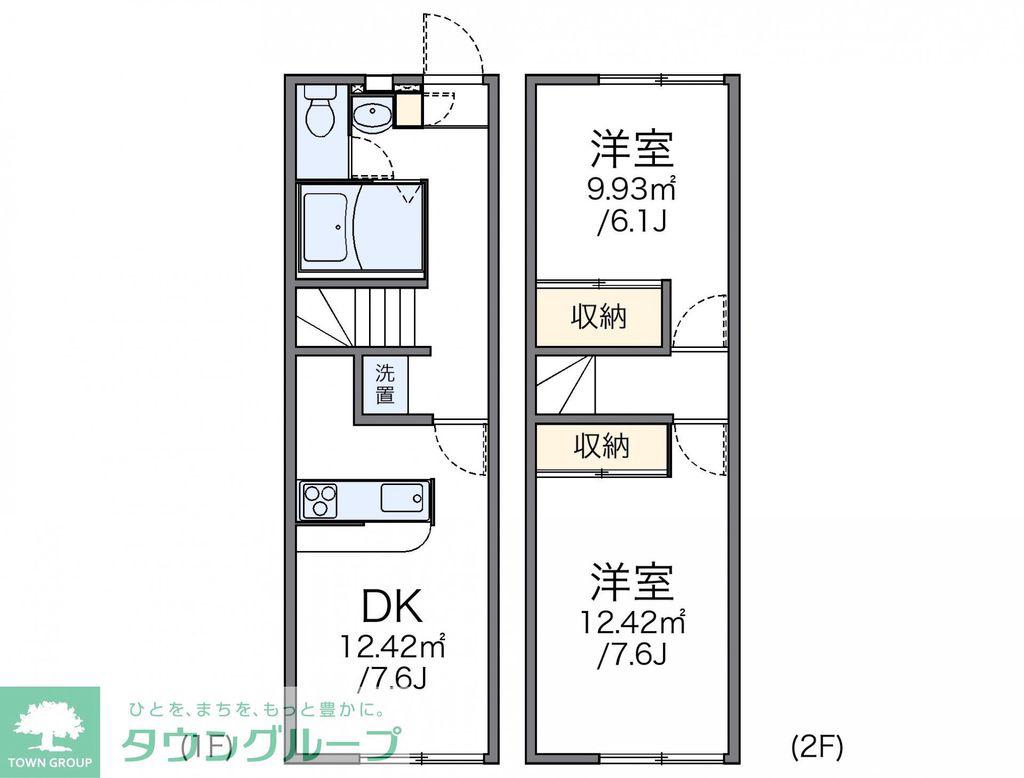 レオパレスサザンクロス(2DK/1階)の間取り写真