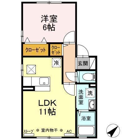 グランテールII(1LDK/1階)の間取り写真