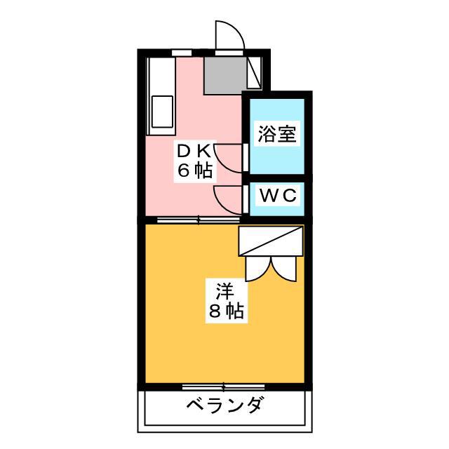 アルバトロス高丘(1DK/2階)の間取り写真