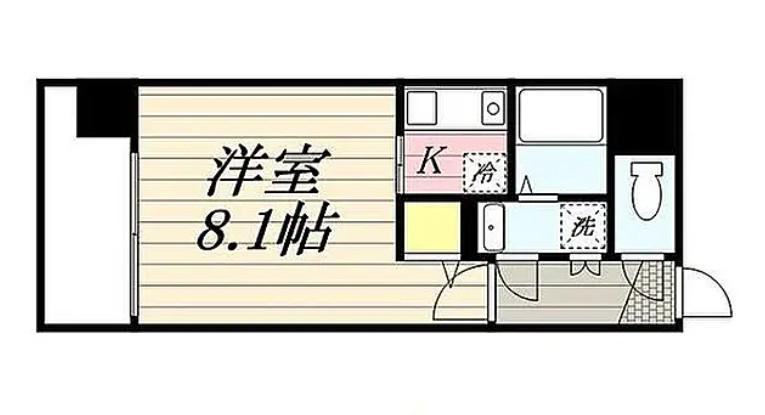 和光レジデンス薬院(1K/2階)の間取り写真