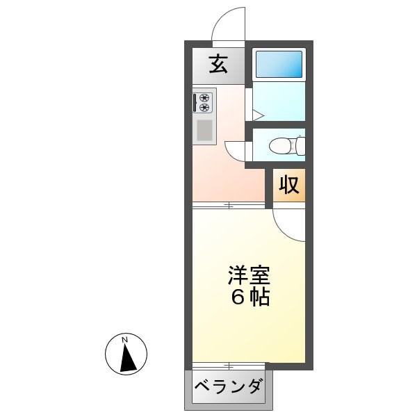 クオリティーハイツ2(1K/2階)の間取り写真