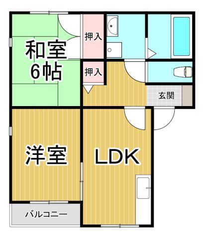 ハイツメルシー(2LDK/2階)の間取り写真