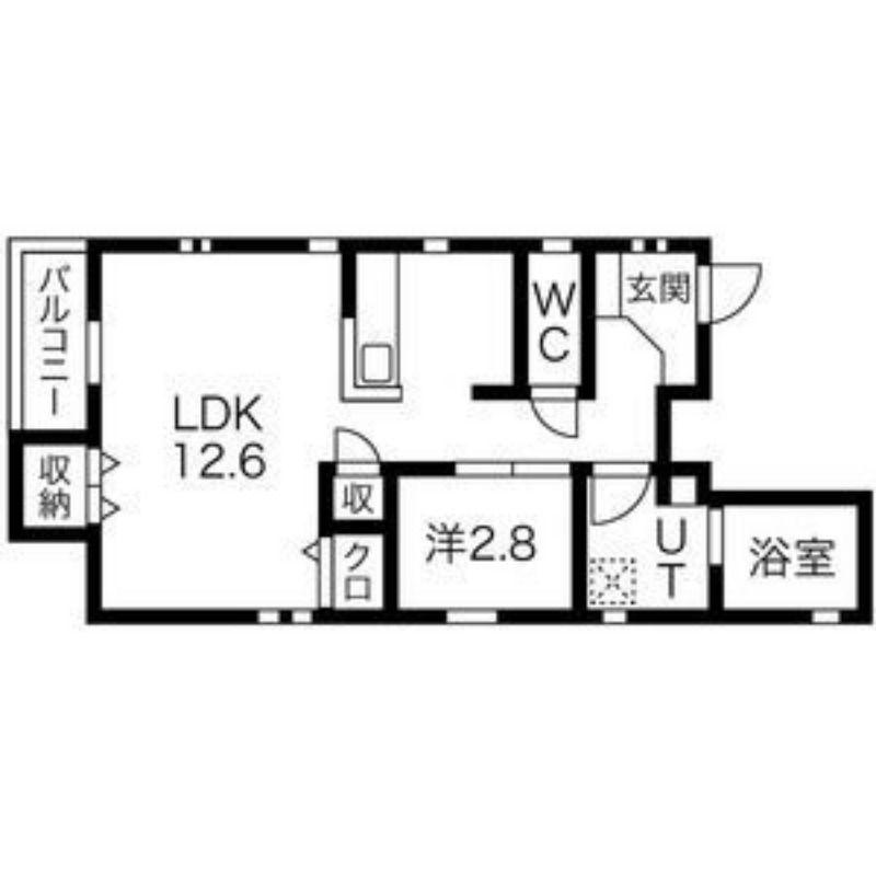 ALEX(1LDK/3階)の間取り写真